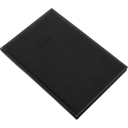 2024 Weekly Planner, Black Leatherette Cover, RealSystem