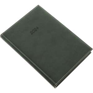2024 Green Leather Daily Planner A5 - REALSYSTEM