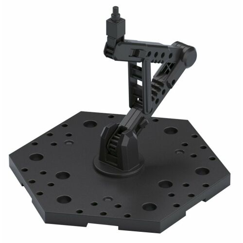 Bandai Gundam Action Base 5 Fekete modell kiállítási állvány 1/144 méretarányú Gunpla készletekhez, ferde nézet fehér háttéren - Asztali állvány