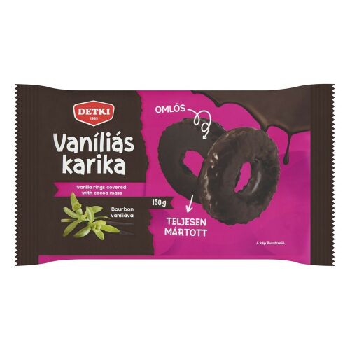 Keksz DETKI vaniliás karika teljesen mártott kakós étbevonóval 150 g 179541012 - Keksz