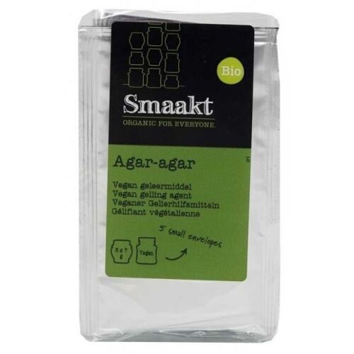 Smaakt bio agar agar por, 5x7g tasak, vegán zselésítő sütéshez és desszertekhez, bio zselatin helyettesítő - Alapanyag sütéshez