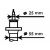 KYB 335808 lengéscsillapító diagram 25mm és 55mm átmérő méretekkel Audi, Skoda, VW járművekhez