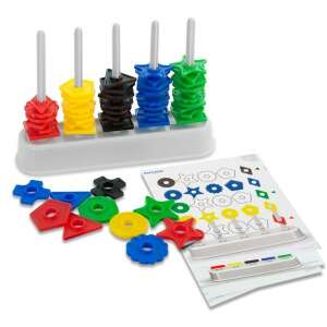 Miniland Abakusz 100db-os, ML95270, Abakolor shapes, 100 pieces, 24 activity cards, preschool toy, educational toy, counting toy, shape sorting toy, color sorting toy, fine motor skills, hand-eye coordination - Miniland Developmental Toy for Preschooler