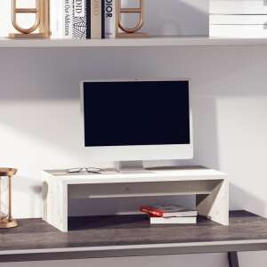 vidaXL fehér tömör fenyőfa monitorállvány 50x27x15 cm 53360504