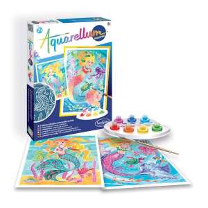 Aquarellum Mermaid Glow in the Dark Painting Kit by Sentosphere, 2 Mermaid paintings, 7 colors, glow in the dark - Sentosphere