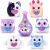 Zuru Rainbocorns Magicorn Meglepetés plüssfigurák gyűjteménye különböző állatfigurákkal (macska, rénszarvas, tigris, panda, narvál, bagoly) a lila meglepetés tojás körül
