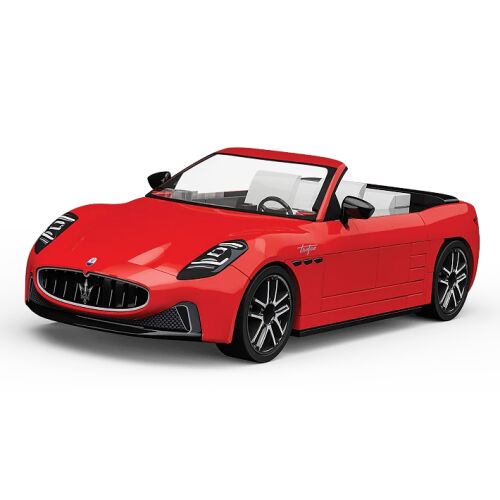 COBI 24578 Maserati GranCabrio Trofeo építőkészlet, piros kabrió modellautó elölről 3/4 nézetben fehér háttéren, műanyag építőjáték gyerekeknek - Cobi