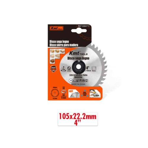 KMT TOOLS Professzionális Keményfémlapkás Faipari Körfűrészlap 105x22,2 mm 40T kiskereskedelmi csomagolásban - Kézi körfűrész kiegészítő