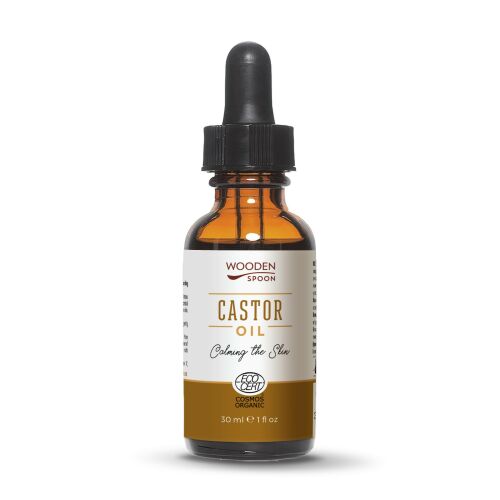 Wooden Spoon Bio Ricinusolaj 30ml, bio ricinusolaj a bőr megnyugtatására és hidratálására, ECO CERT minősítéssel - Testápoló olaj