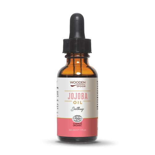 Wooden Spoon Bio Jojoba Olaj 30ml, nyugtató, hidegen sajtolt, COSMOS ORGANIC minősítésű - Testápoló olaj