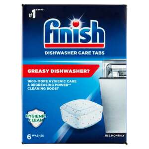 Finish Dishwasher Care Tabs, 6 pack, Greasy Dishwasher, Hygienic Clean, Use Monthly - Dishwashing