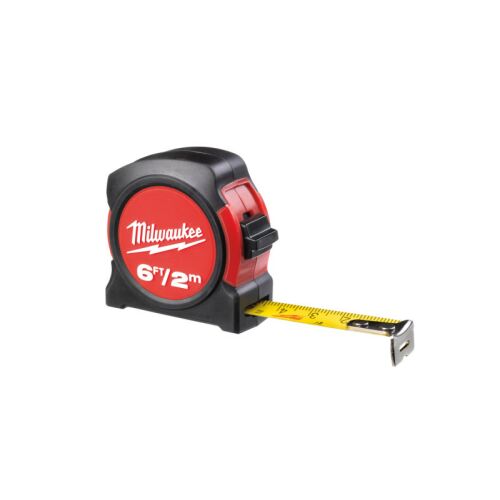 Milwaukee 2m strapabíró mérőszalag, fekete-piros kompakt kialakítás, kihúzott nejlon bevonatú szalag - Mérőszalag