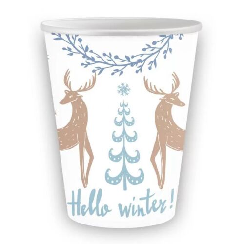 Karácsonyi Hello Winter White papír pohár 6 db-os 250 ml 179791070 - Eldobható pohár