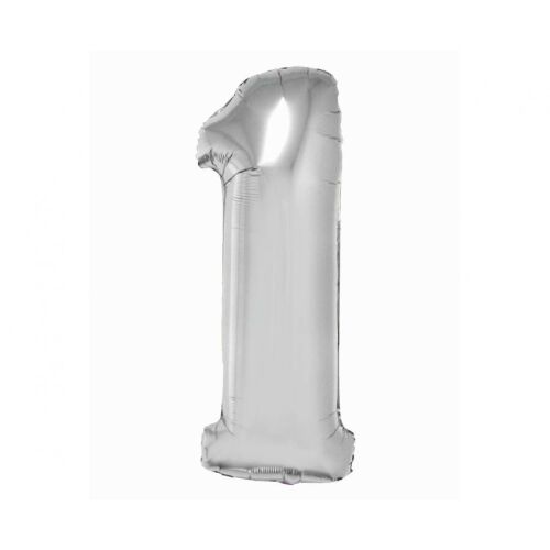 Ezüst 1-es Silver szám fólia lufi 76 cm 179821019 - Otthon és kert