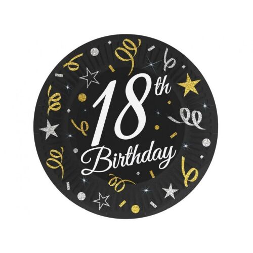 Happy Birthday 18 B&C papírtányér 6 db-os 18 cm