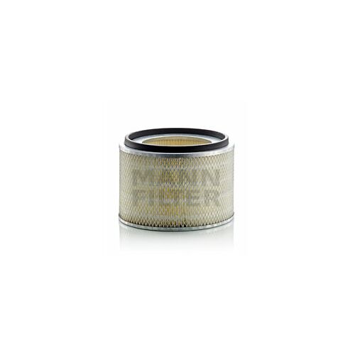 MANN-FILTER C 20 019 kerek autós motor levegőszűrő fehér háttéren, henger alakú fémráccsal és fekete gumitömítéssel - Autó levegőszűrő