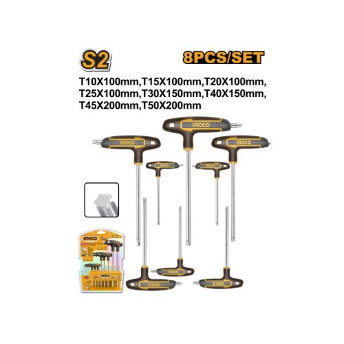 INGCO Torx T-kulcs készlet 8 részes S2 179862276 - Barkács és DIY
