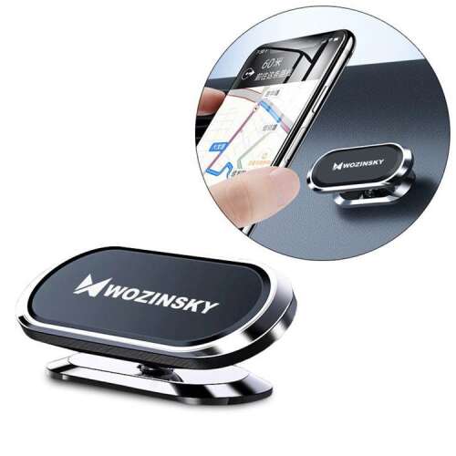 Wozinsky suport magnetic pentru telefon auto cu autocolant, negru (WMH-06) (F16)