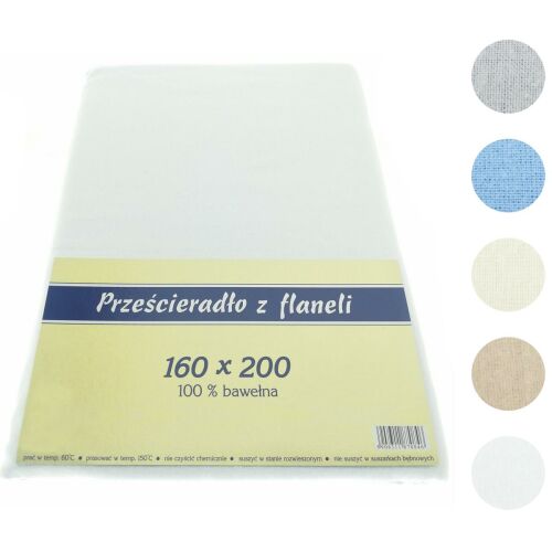 Flanel lepedő 160x200 FAN fehér