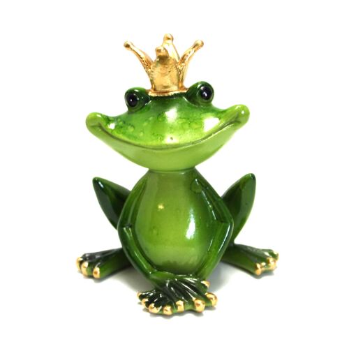 ZÖLD BÉKA DEKORATÍV FIGURA KORONÁBAN AJÁNDÉKBA 179949354 - Figura