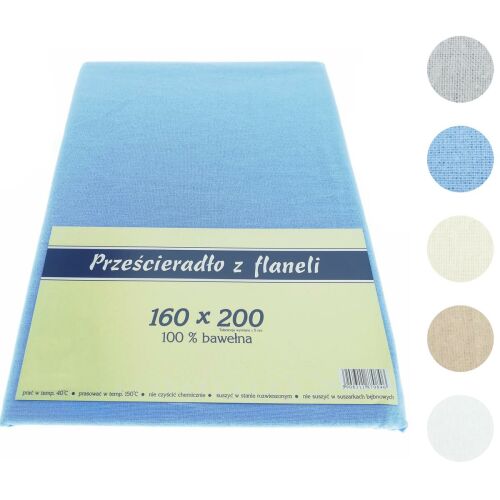 Flanel lepedő 160x200 FAN kék 179978284 - Lepedő