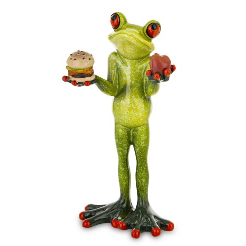 FIGURA - DIÉTÁN LÉVŐ BÉKA BURGERREL ÉS ALMÁVAL 15,5 CM 179979245 - Art-Pol
