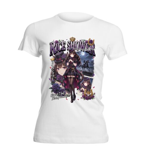 Umamusume Pretty Derby Rice Shower mintás fehér női póló 3XL méretben 180001672 - Női póló