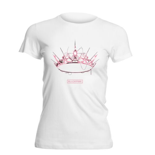 BLACKPINK Pink Crown mintás fehér női póló XXL méretben 180002703 - Női ruházat