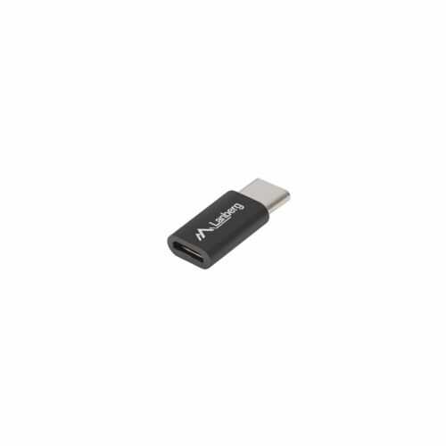 LANBERG USB-C(M) 2.0->USB MICRO(F) ADAPTER FEKETE (AD-UC-UM-02) 180212789 - USB átalakító