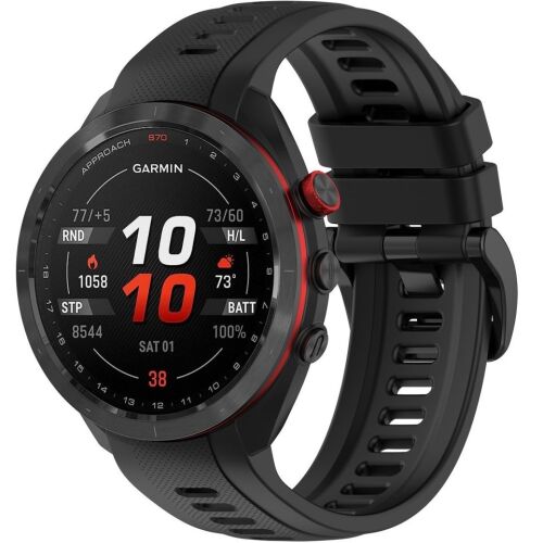 Szilikon szíj Garmin Approach S70 47mm-hez, fekete
