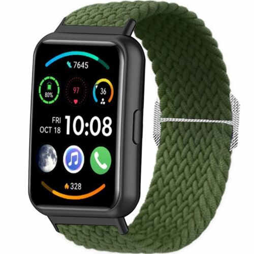 Nejlon szíj Huawei Watch Fit 2-höz, zöld 180225957 - Okosóra szíj