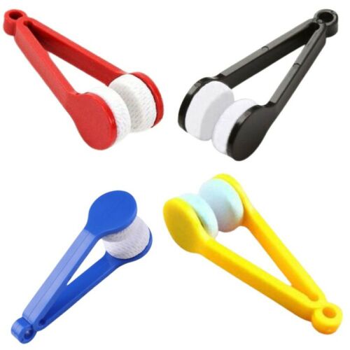 4 darabos Mercaton® SoftTouch mikroszálas kétfejű szemüvegtisztító eszköz készlet, 7x2cm, piros, fekete, kék és sárga színekben, szemüveg és lencsék tisztítására tervezve, kulcstartó gyűrűvel. - Optika tisztító