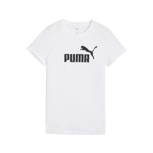 Puma ESS No. 1 Logo Tee fehér női póló, elölnézet fekete Puma logóval 