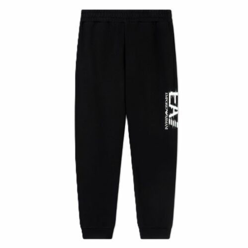 Fekete EA7 TRAIN VISIBILITY M PANTS CH SPECIAL LOGO nadrág, férfi fekete EA7 Emporio Armani melegítőnadrág fehér logóval, egyszerű fehér háttérrel 