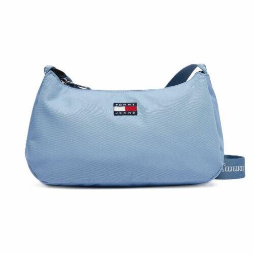 Tommy Hilfiger TJW ESS DAILY világoskék válltáska, elölnézet Tommy Jeans logóval, fehér háttérrel - Válltáska