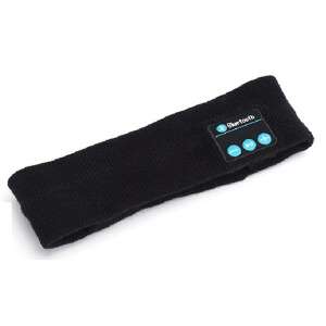 Fekete Bluetooth sport fejpánt beépített hangszórókkal és mikrofonnal - Fejpánt, fejkendő