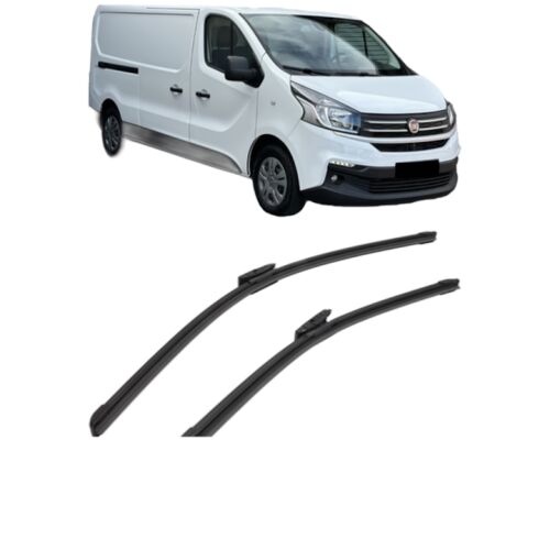 FIAT TALENTO Van (296_) 2016-2019 Bosch Aerotwin Multi ablaktörlő lapátokkal, a fehér furgon és két fekete első ablaktörlő lapát látható, kiváló láthatóságot és egyszerű beszerelést biztosítva - Bosch