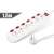 White 6-outlet power strip with individual switches, 1.5m cable