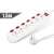 White 6-outlet power strip with individual switches, 1.5m cable