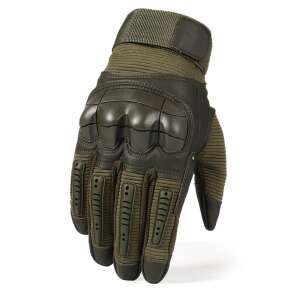 Green tactical gloves, impact, slip, cut resistant, size M - Work gloves