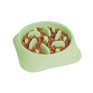 Green slow feeder bowl for dogs, prevents gulping and promotes healthy eating - Pet Feeding and Water Bowl