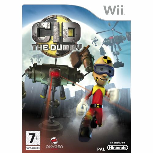 CID The Dummy Nintendo Wii játékkártya borítója CID karakterrel, robotokkal és játék címmel 