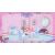 Pretty Princess Party Nintendo Switch játék képernyőképe, egy hercegnőt ábrázolva egy rózsaszín szobában, bútorokkal és teásasztallal díszítve
