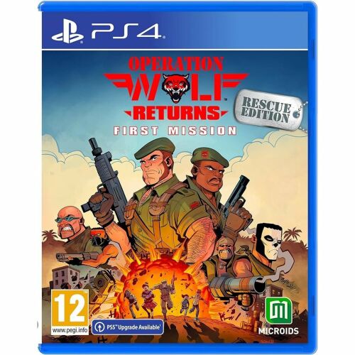Operation Wolf Returns: First Mission - Rescue Edition PlayStation 4 játékkötélborító katonai karakterekkel és robbanékony akcióval, PS4 - Konzol játék