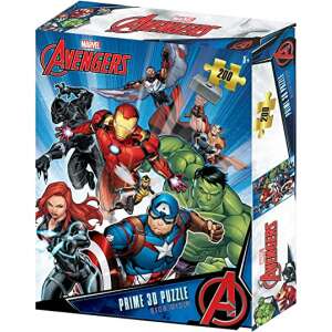 Marvel Bosszúállók 200 darabos 3D puzzle, Vasember, Amerika Kapitány, Hulk, Fekete Özvegy és mások szerepelnek rajta - 3D puzzle
