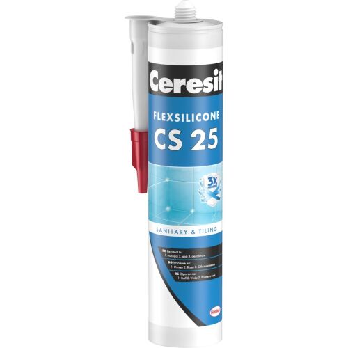 Ceresit CS 25 Flexsilicone szaniter tömítő, karamell, 280ml, fürdőszoba és csempézés alkalmazásokhoz - Építőipari ragasztó