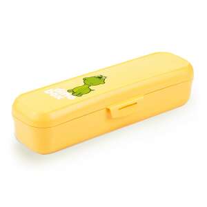 DINO Ételtároló doboz bagettekre, žltý plastový obal na bagety so zeleným vzorom dinosaura - Tescoma