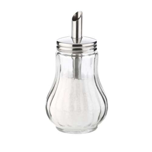 CLASSIC Sugar dispenser 250 ml, glass sugar dispenser with stainless steel lid and spout, perfect for home or professional use