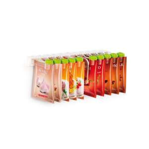 SEASON spice rack for pouches, 10 pieces, hanging holder, white and green, holds spice pouches, easy to use, kitchen organization - Spice Rack