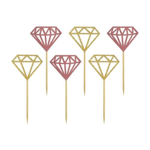 Gyémánt Diamond díszítő pálca 6 db-os 180398055 - Születésnapi gyertya és tortadísz